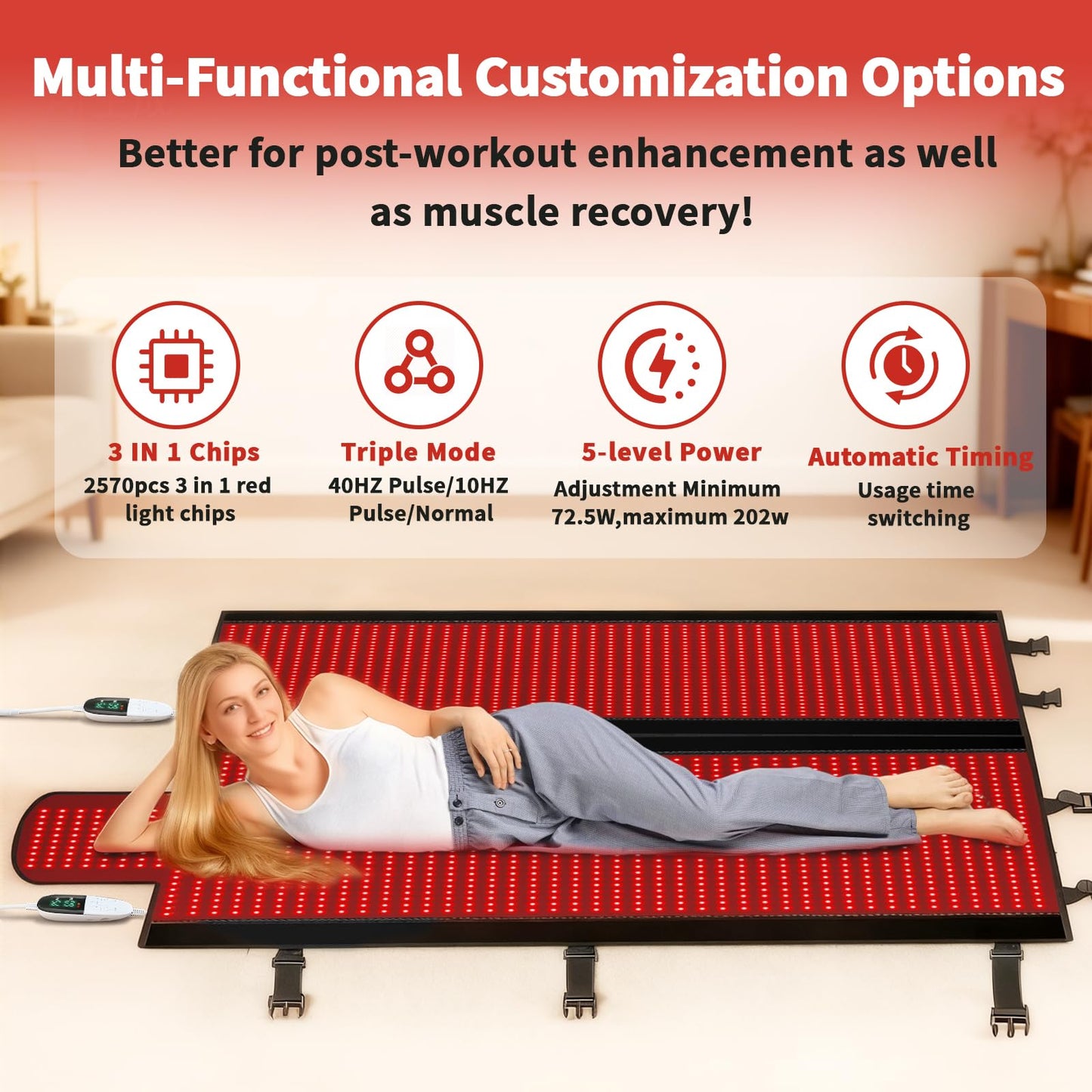 CIGAA 2025 Upgraded Red Light Therapy Full Body for Home - Used to Relieve Face and Body Pain for Personal Health Care 71"x33" Dual Wavelength Infrared Red Light Blanket (660nm&850nm)